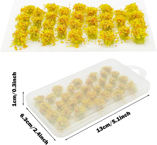 128 PCS Static Flower Tufts Miniature Flower Cluster Static Grass Tufts for Model Train Railroad Scenery DIY Miniature