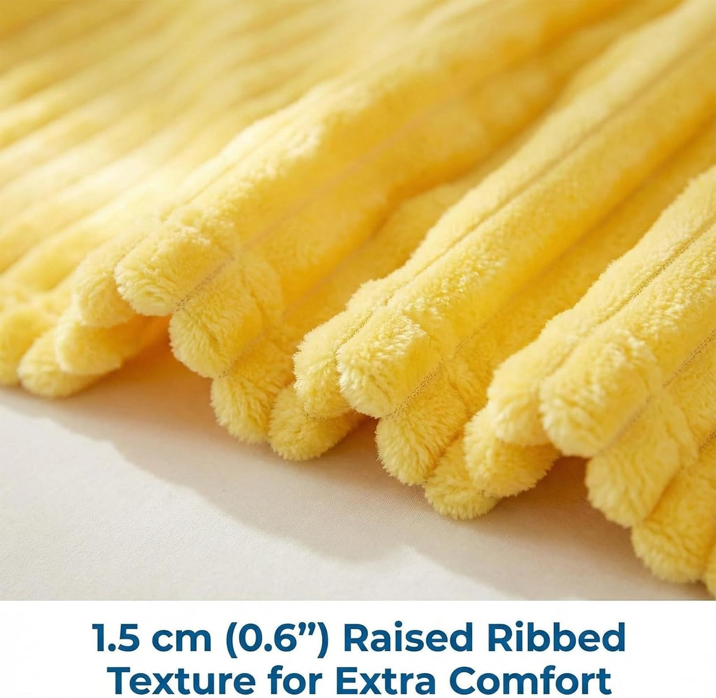 Yellow Dog Blanket, Emotional Support Blanket Yellows for Dogs, 1.5cm (0.6in) Wide Wavy Design, Soft Polyester Pet Throw for Couch Bed Crate Travel, Multiple Sizes (Yellow, 70*100 cm/27.55*39.37in)