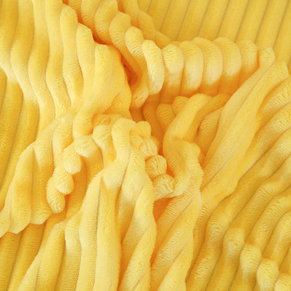 Yellow Dog Blanket, Emotional Support Blanket Yellows for Dogs, 1.5cm (0.6in) Wide Wavy Design, Soft Polyester Pet Throw for Couch Bed Crate Travel, Multiple Sizes (Yellow, 70*100 cm/27.55*39.37in)