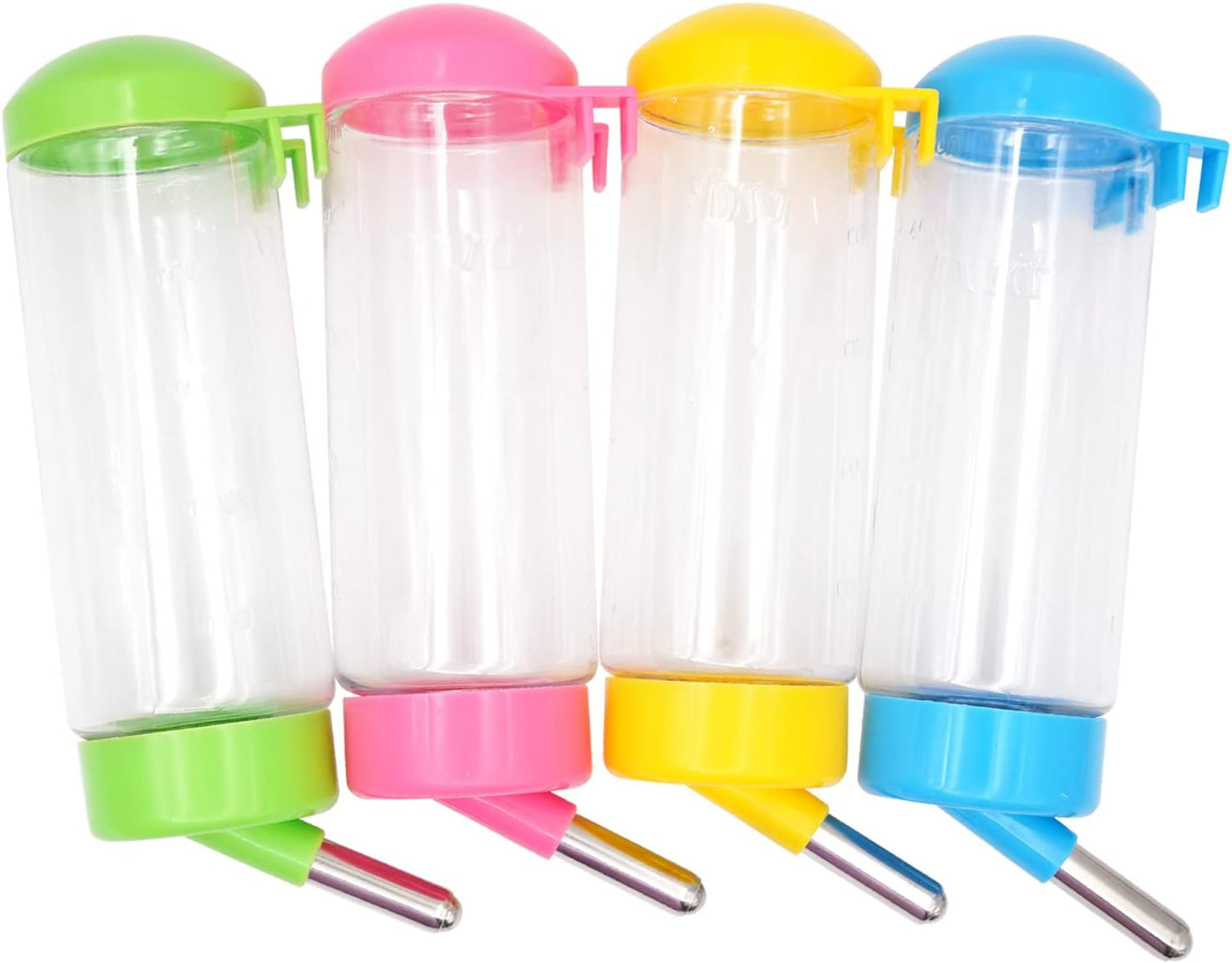 Rabbit Water Bottle for Cage 4Pcs Small Animal Water Bottle No Drip | Rabbit Water Dispenser, Guinea Pig Water Dispenser, Pet Water Bottle for Rabbit, Bunny, Guinea Pig, Hamster in Random Colors