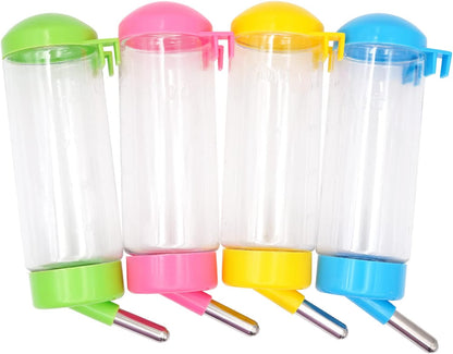 Rabbit Water Bottle for Cage 4Pcs Small Animal Water Bottle No Drip | Rabbit Water Dispenser, Guinea Pig Water Dispenser, Pet Water Bottle for Rabbit, Bunny, Guinea Pig, Hamster in Random Colors