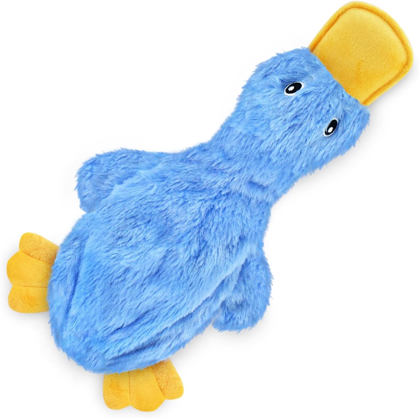 Best Pet Supplies Interactive Squeaky Dog Toy - Crinkle Duck, Blue | Stuffing Free Body, Soft, Squeaks & Crinkles, No Mess, Perfect for Moderate Chewers, Toss and Fetch Play