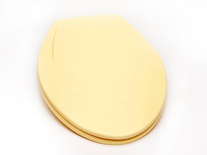 2Q1E6-50 Builder Grade Slow Close Plastic Toilet Seat with Vari Adjust Lok-Down R'N'C Hinge and Quik-Lok Mounting Hardware, Elongated, Yellow