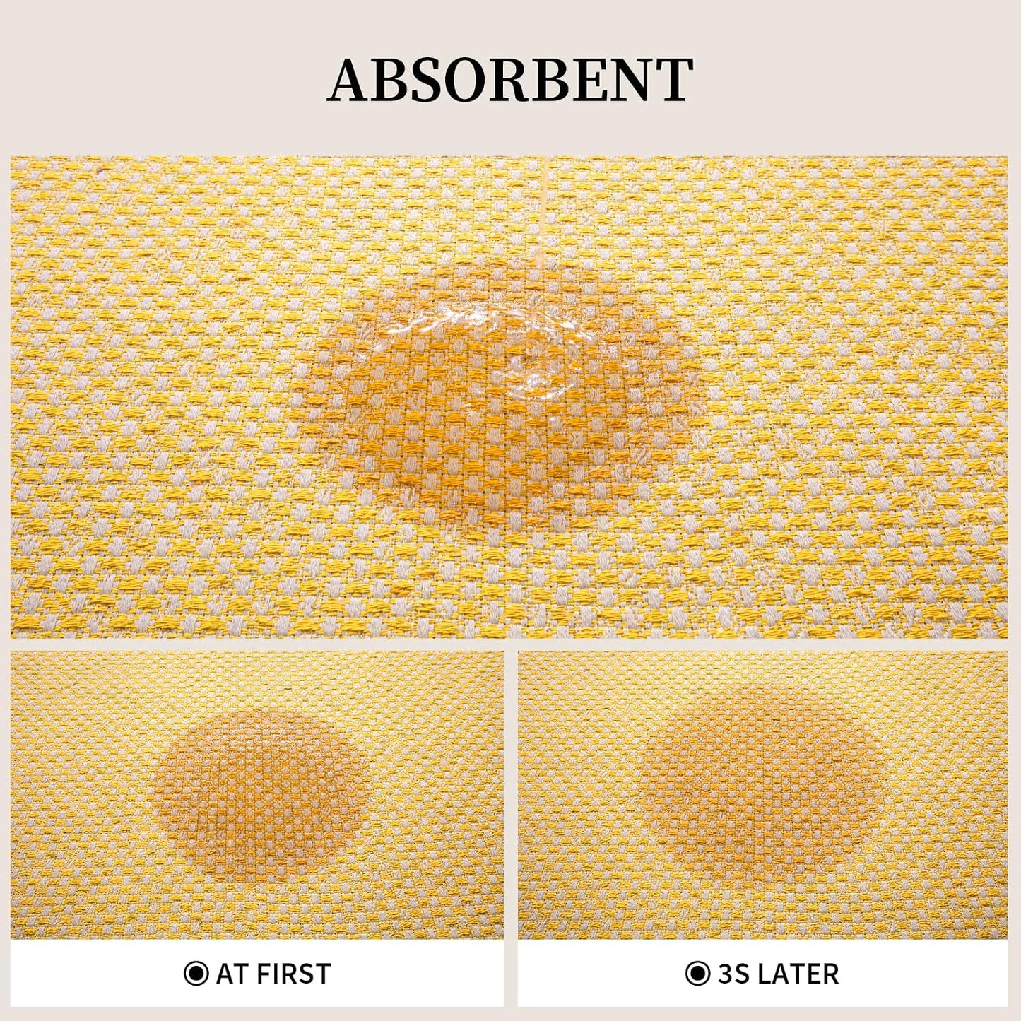 Thin Bath Mat Yellow Bathroom Rugs Sets 2 Pieces, Non Slip Absorbent Mats Quick Dry, Woven Rugs Washable, Tapetes para Baño for Bathroom Toilet,Bathtub(17"x24"+17"x32")