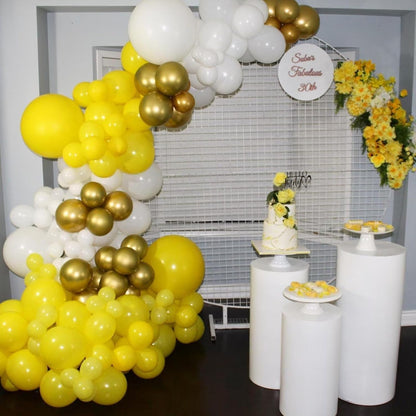 Yellow and White Balloons, 60pcs 12 Inch Yellow White Balloons Latex Helium Party Balloon for Birthday Baby Shower Sunflower Honeybee Theme Engagement Anniversary Bachelorette Party Supply Decoration