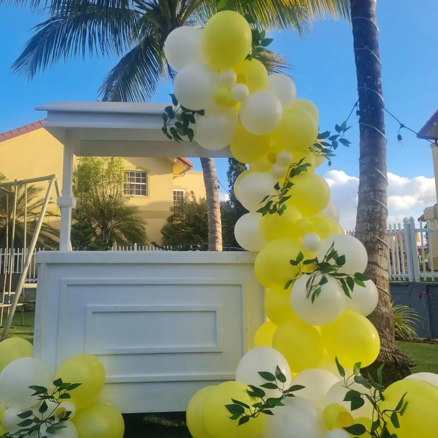 Yellow and White Balloons, 60pcs 12 Inch Yellow White Balloons Latex Helium Party Balloon for Birthday Baby Shower Sunflower Honeybee Theme Engagement Anniversary Bachelorette Party Supply Decoration