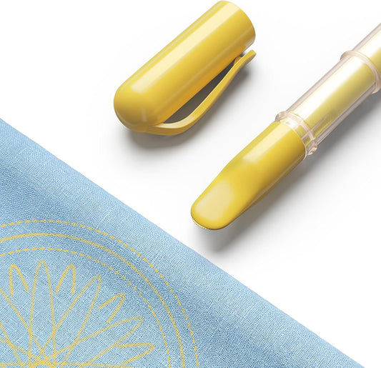 Fabric Markers for Sewing, Erasable Pens with Precision Gear Tip, for Quilting, Dressmaking, Crafting, and Tailoring Supplies, Yellow