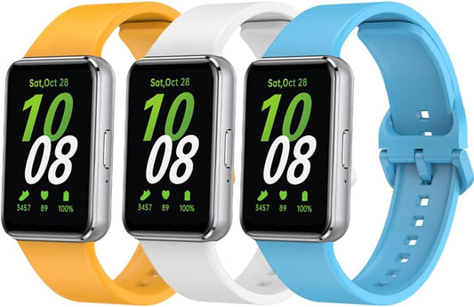Compatible for Samsung Galaxy Fit 3 Watch Bands, Soft Silicone Replacement Straps Adjustable Sport Wristbands for SAMSUNG Galaxy FIT 3 SM-R390 Smartwatch Bands for Women&Men