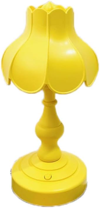 Desk Lamp, Retro Lotus Leaf Ingenious Lovely 3 Light Sources Small Table Night Lamp for Girls Bedroom (Yellow)