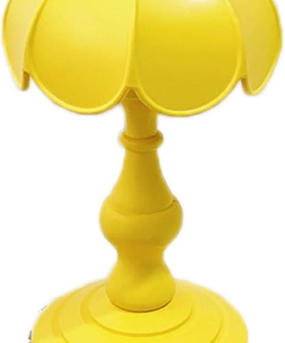 Desk Lamp, Retro Lotus Leaf Ingenious Lovely 3 Light Sources Small Table Night Lamp for Girls Bedroom (Yellow)