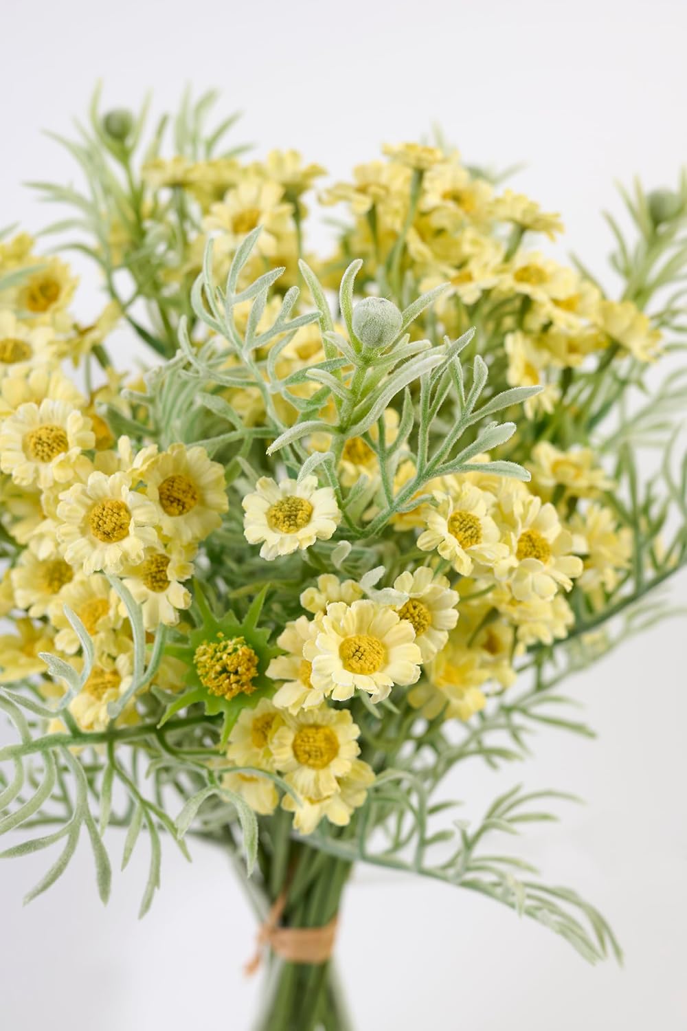 Artificial Wildflower Bouquet, Yellow Daisy Flowers for Home Decor | Includes 15 daisy stems and 5 greenery stems, creating a full wildflower bouquet for vase decor and floral arrangements.