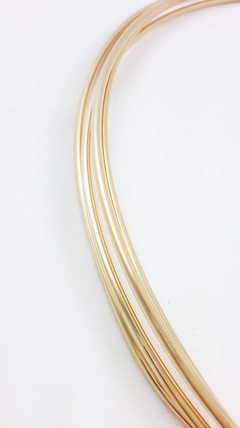 14/20 Yellow Gold Filled Wire 24 Gauge, Round, Half Hard, 5FT | 14K Gold Filled Wire for Jewelry Making, Wire Wrapping, Solid 14/20 Yellow Gold Filled, 0.51mm Wire, High Quality Made in USA