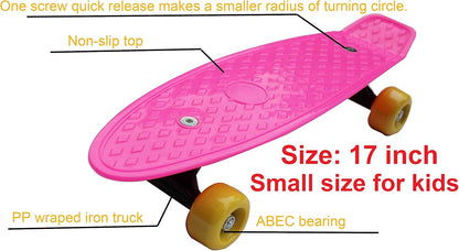 Mini Skateboard, Mini Cruiser Skateboard for Beginners