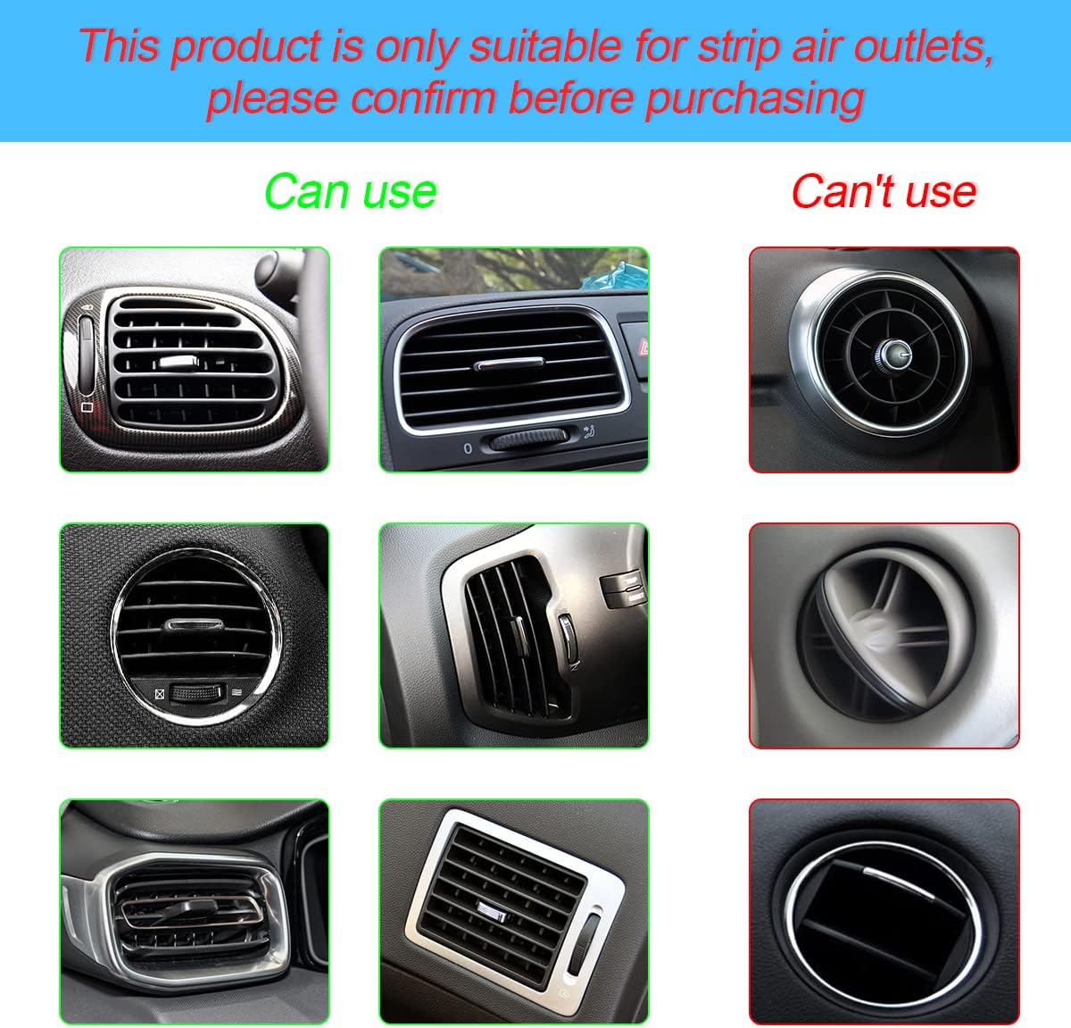 20 Pieces Car Air Conditioner Decoration Strip for Vent Outlet, Universal Waterproof Bendable Air Vent Outlet Trim Decoration, Suitable for Most Air Vent Outlet, Car Interior Accessories (Yellow)
