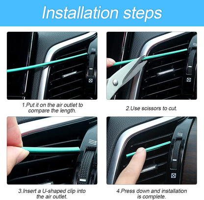 20 Pieces Car Air Conditioner Decoration Strip for Vent Outlet, Universal Waterproof Bendable Air Vent Outlet Trim Decoration, Suitable for Most Air Vent Outlet, Car Interior Accessories (Yellow)