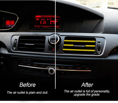 20 Pieces Car Air Conditioner Decoration Strip for Vent Outlet, Universal Waterproof Bendable Air Vent Outlet Trim Decoration, Suitable for Most Air Vent Outlet, Car Interior Accessories (Yellow)