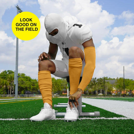 Football Leg Sleeves [1 Pair] - For Adult & Youth - Calf Compression Sleeves for Men and Boys
