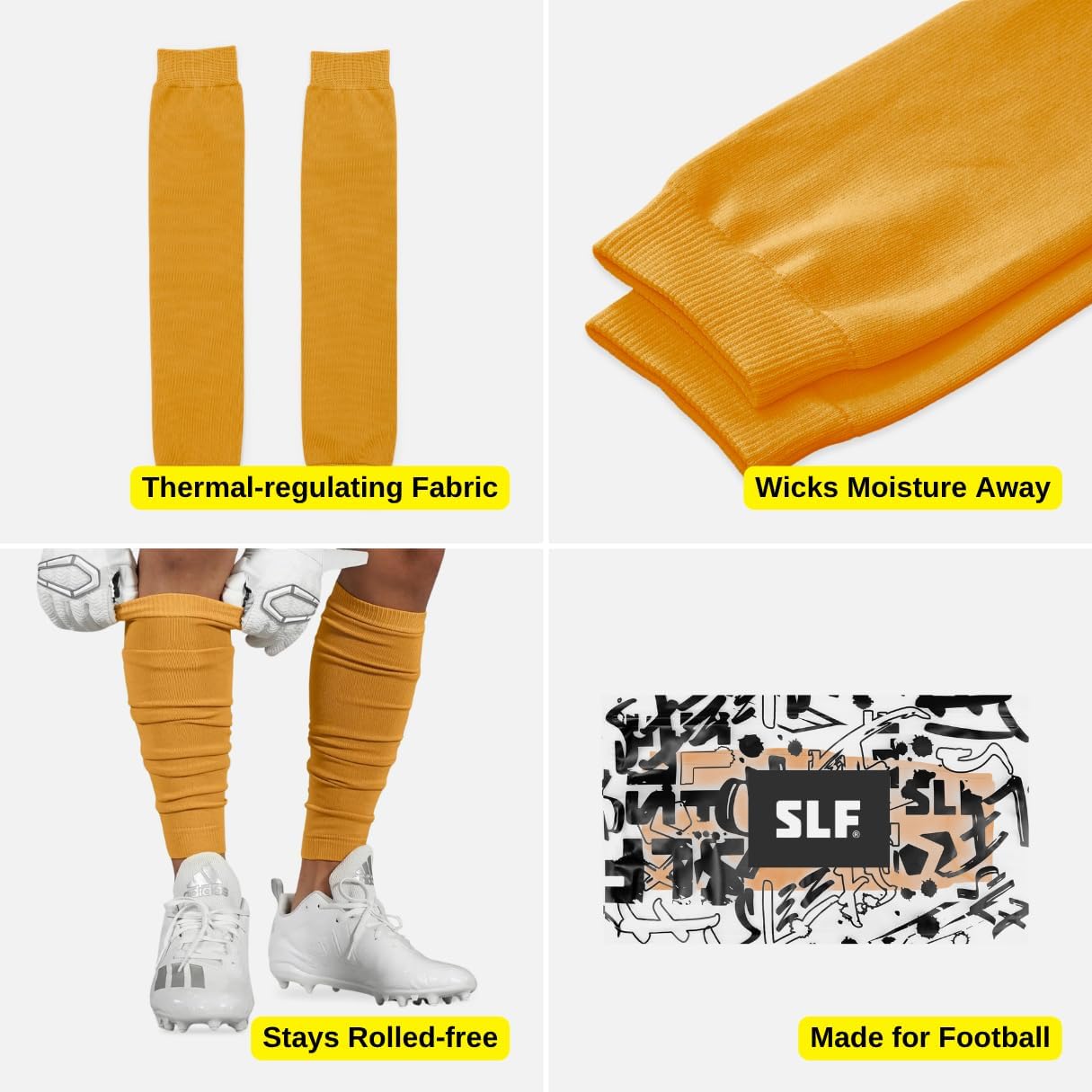 Football Leg Sleeves [1 Pair] - For Adult & Youth - Calf Compression Sleeves for Men and Boys