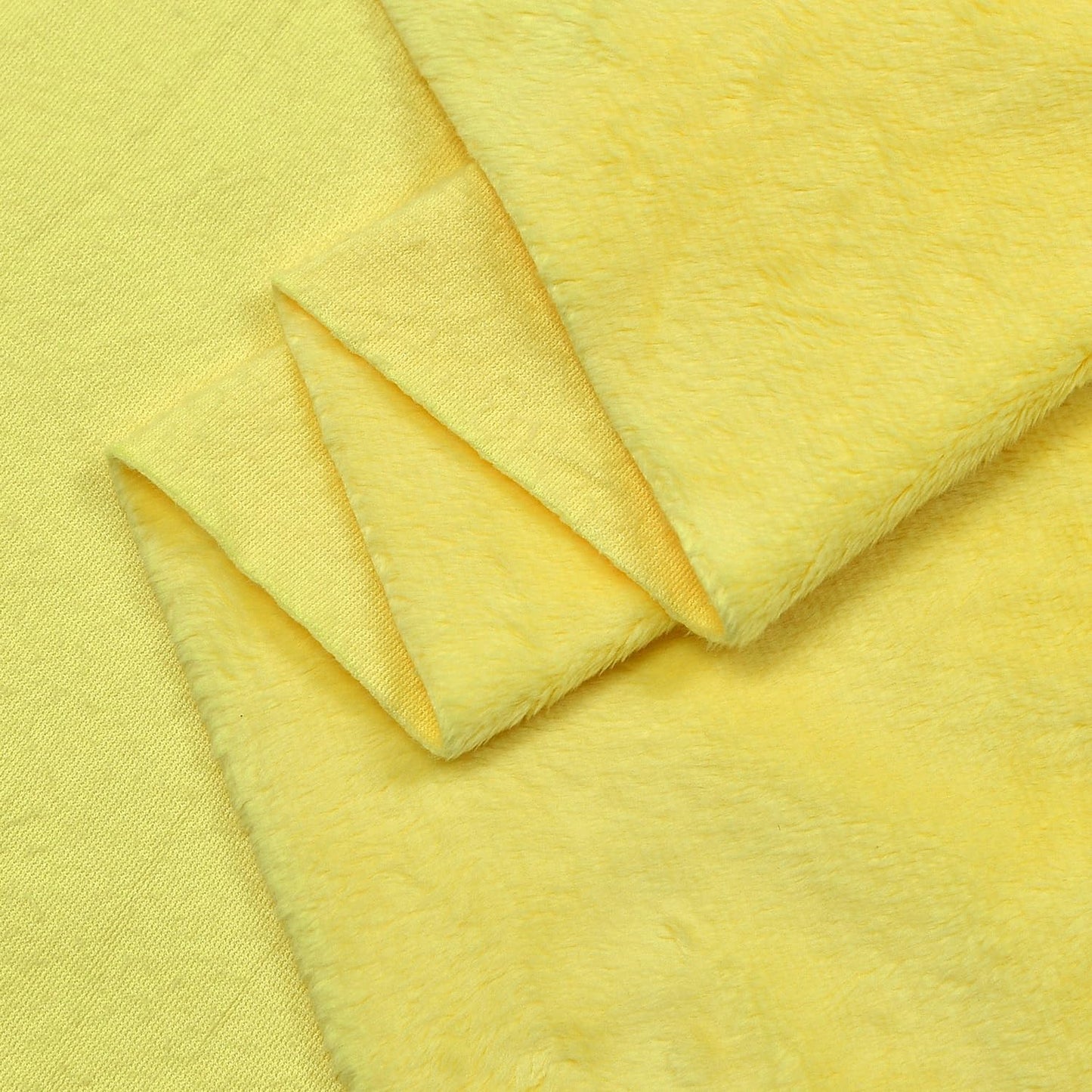 Yellow Super Soft Minky Fabric by The Yard, 36"x60" | Short Pile Smooth Plush Material for DIY Sewing, Craft Projects
