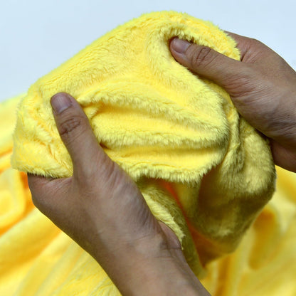 Yellow Super Soft Minky Fabric by The Yard, 36"x60" | Short Pile Smooth Plush Material for DIY Sewing, Craft Projects