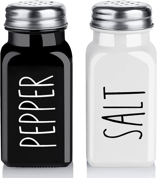 Yellow Salt and Pepper Shakers Set - Cute Glass Salt Shaker for Kitchen and Table, RV, Camp, BBQ - for Yellow Kitchen Decor and Accessories
