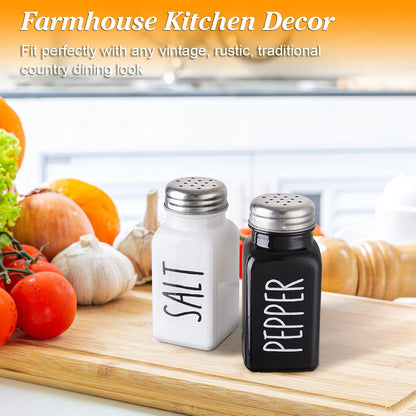 Yellow Salt and Pepper Shakers Set - Cute Glass Salt Shaker for Kitchen and Table, RV, Camp, BBQ - for Yellow Kitchen Decor and Accessories
