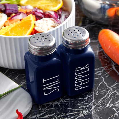 Yellow Salt and Pepper Shakers Set - Cute Glass Salt Shaker for Kitchen and Table, RV, Camp, BBQ - for Yellow Kitchen Decor and Accessories