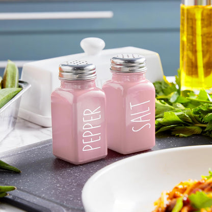 Yellow Salt and Pepper Shakers Set - Cute Glass Salt Shaker for Kitchen and Table, RV, Camp, BBQ - for Yellow Kitchen Decor and Accessories