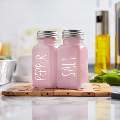 Yellow Salt and Pepper Shakers Set - Cute Glass Salt Shaker for Kitchen and Table, RV, Camp, BBQ - for Yellow Kitchen Decor and Accessories