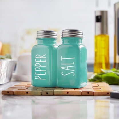 Yellow Salt and Pepper Shakers Set - Cute Glass Salt Shaker for Kitchen and Table, RV, Camp, BBQ - for Yellow Kitchen Decor and Accessories