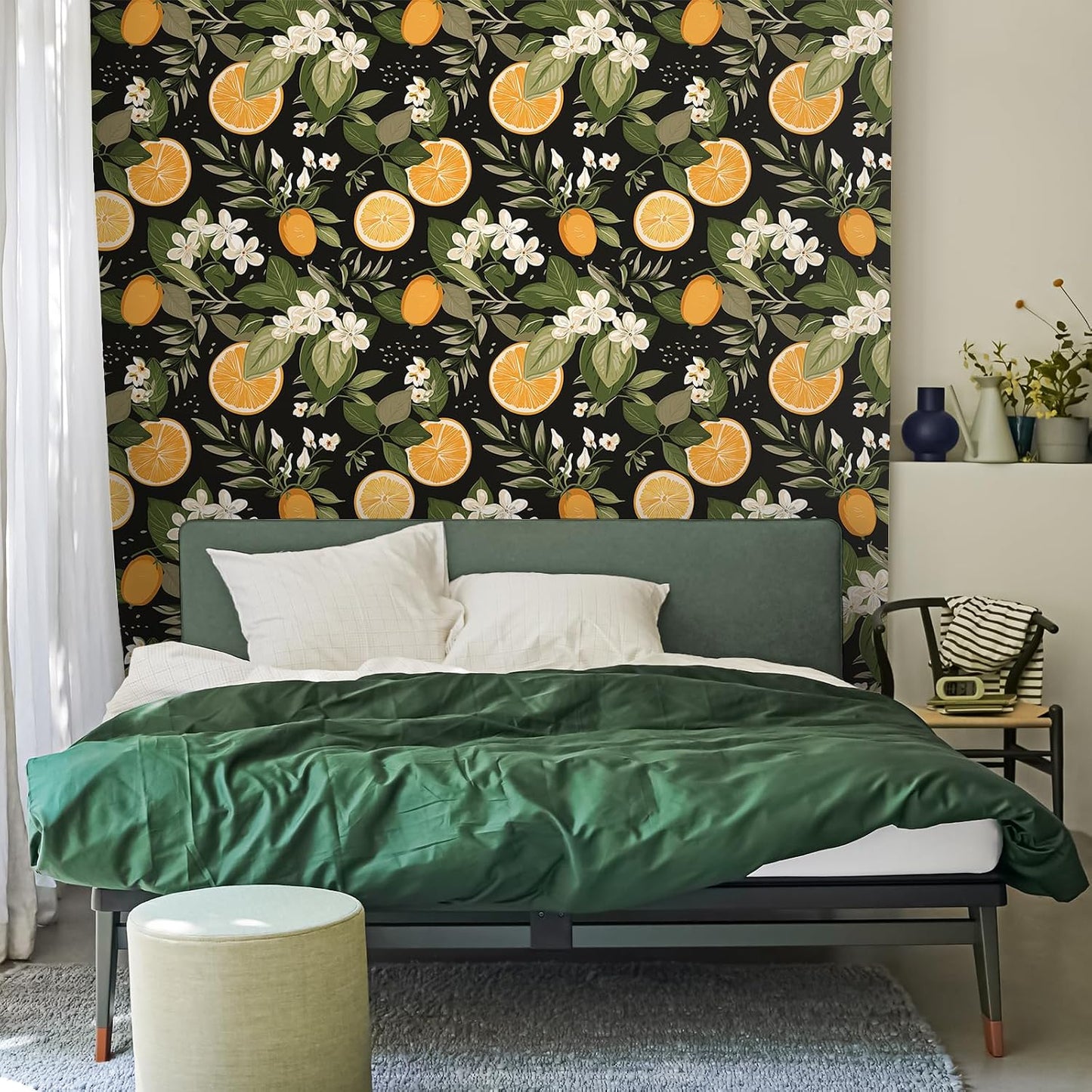 Pink Lemon Wallpaper Stick and Peel Waterproof Citrus Fruit Wallpaper for Kitchen Bedroom Nursery 17.7''x118'' Removable Pink Floral Wallpaper Prepasted Lemon Contact Paper for Cabinets Drawer