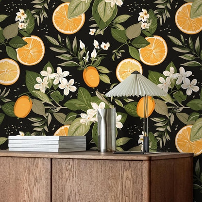 Pink Lemon Wallpaper Stick and Peel Waterproof Citrus Fruit Wallpaper for Kitchen Bedroom Nursery 17.7''x118'' Removable Pink Floral Wallpaper Prepasted Lemon Contact Paper for Cabinets Drawer