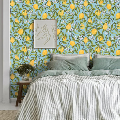 Pink Lemon Wallpaper Stick and Peel Waterproof Citrus Fruit Wallpaper for Kitchen Bedroom Nursery 17.7''x118'' Removable Pink Floral Wallpaper Prepasted Lemon Contact Paper for Cabinets Drawer