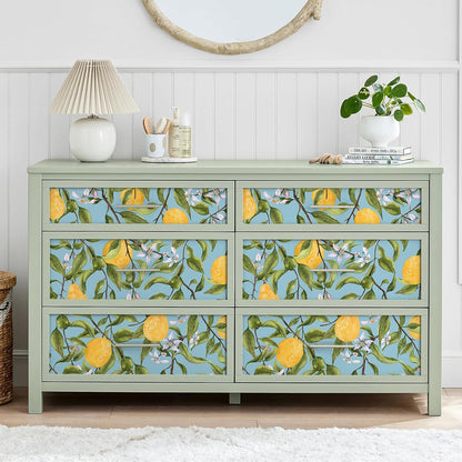 Pink Lemon Wallpaper Stick and Peel Waterproof Citrus Fruit Wallpaper for Kitchen Bedroom Nursery 17.7''x118'' Removable Pink Floral Wallpaper Prepasted Lemon Contact Paper for Cabinets Drawer