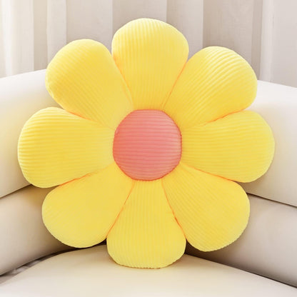 Sioloc Flower Shaped Throw Pillow, Yellow, 29.5" (Flower, Plush, Soft & Comfortable, Decorative, Premium Quality, Multi-Purpose, Washable, Indoor, Holiday Theme)