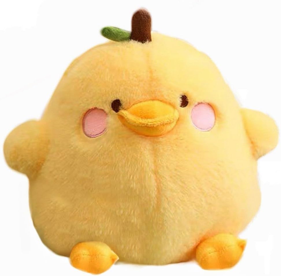 Cute Fruit Pear Duck Stuffed Animal Plush Toy Pillow - Girls and Boys Birthday Gift - 7.8" (Yellow 7.8)