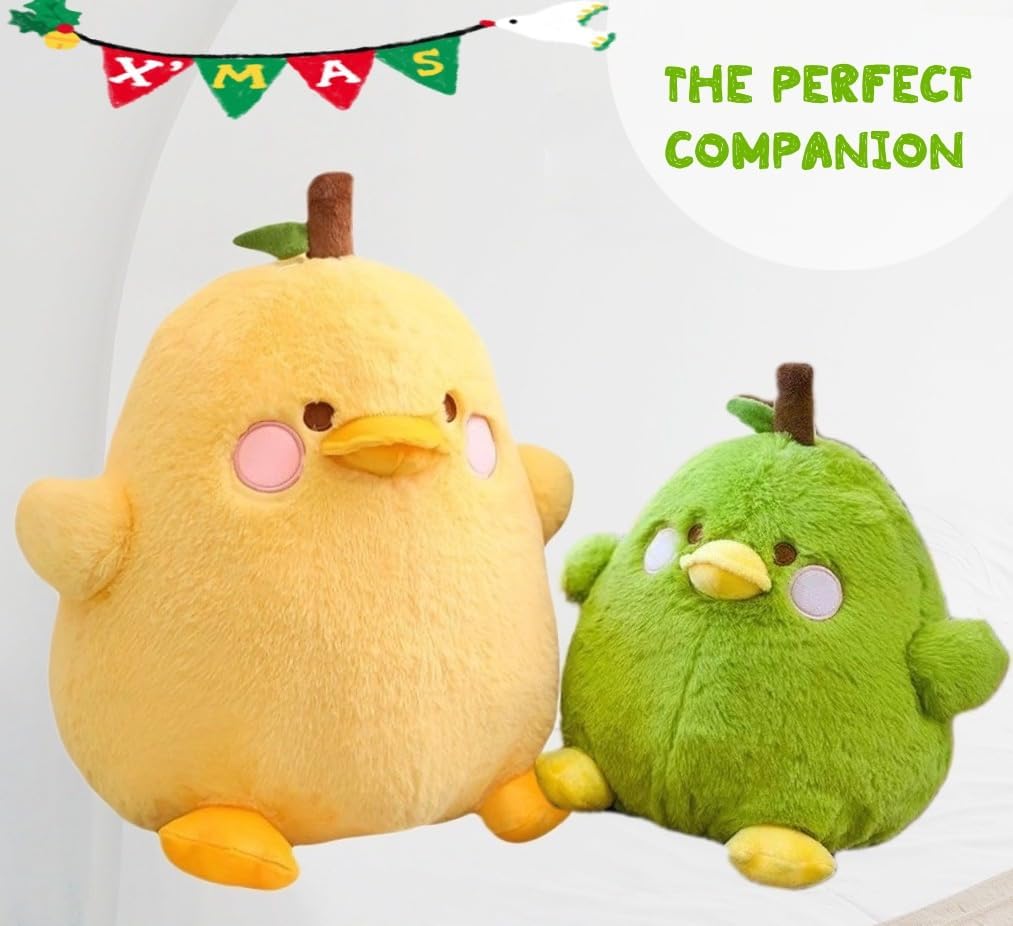 Cute Fruit Pear Duck Stuffed Animal Plush Toy Pillow - Girls and Boys Birthday Gift - 7.8" (Yellow 7.8)