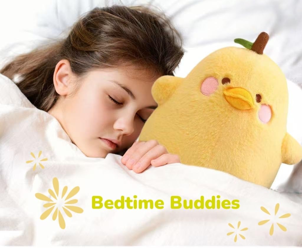 Cute Fruit Pear Duck Stuffed Animal Plush Toy Pillow - Girls and Boys Birthday Gift - 7.8" (Yellow 7.8)