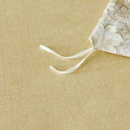 Yellow Botanical Duvet Cover Queen 100% Cotton 3 Pcs Set 1 Vintage Taupe Flower Duvet Cover with Zipper Ties 2 Pillow Shams Boho Floral Ruffle Wide Trim Bedding Set Soft
