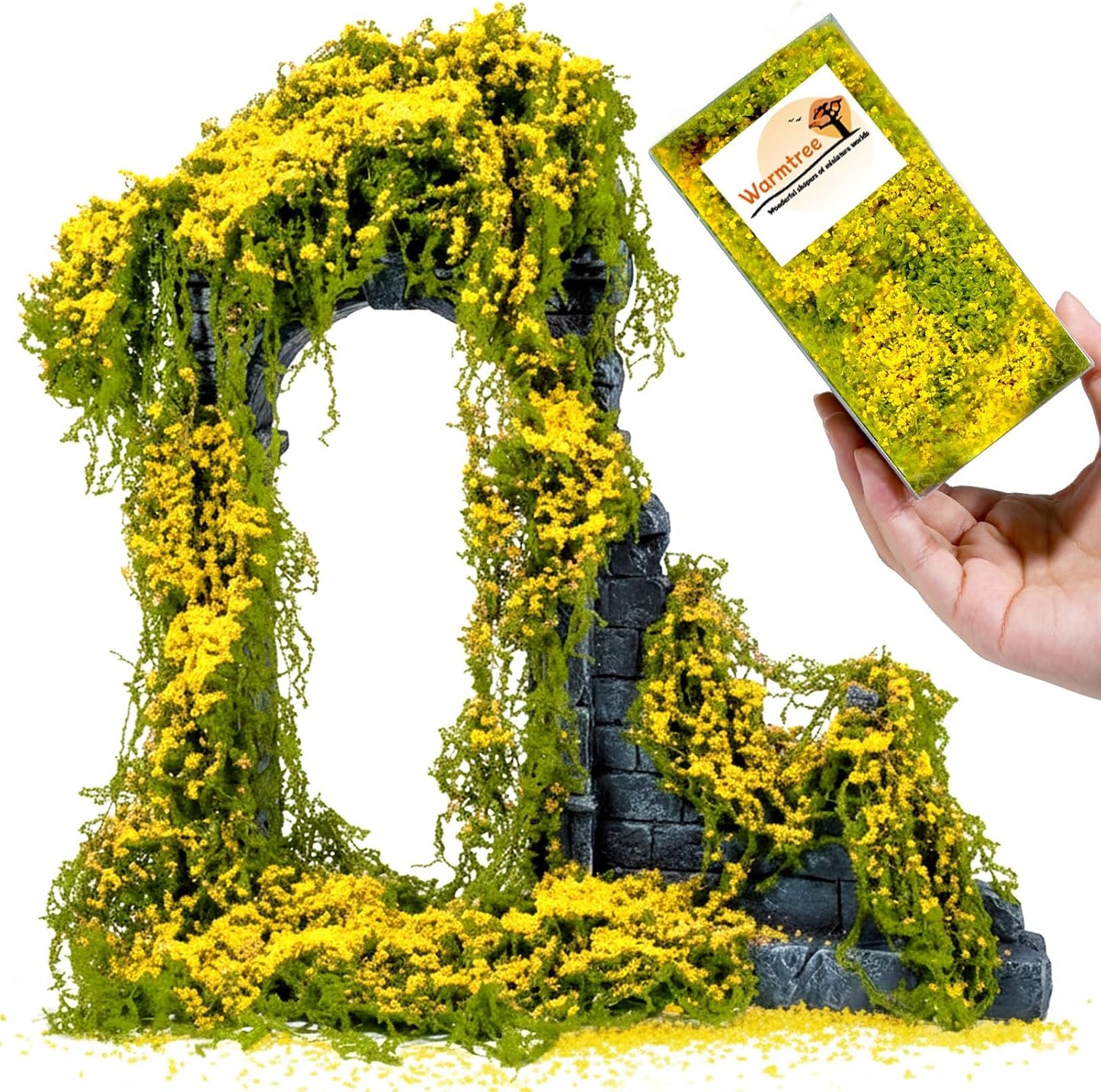 Realistic Miniature Vines Miniature Plants for Diorama | Miniatures for Crafts Fairy Garden Architecture Diorama Supplies Scenery Landscape(Bright Yellow)