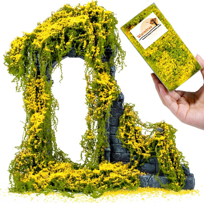 Realistic Miniature Vines Miniature Plants for Diorama | Miniatures for Crafts Fairy Garden Architecture Diorama Supplies Scenery Landscape(Bright Yellow)