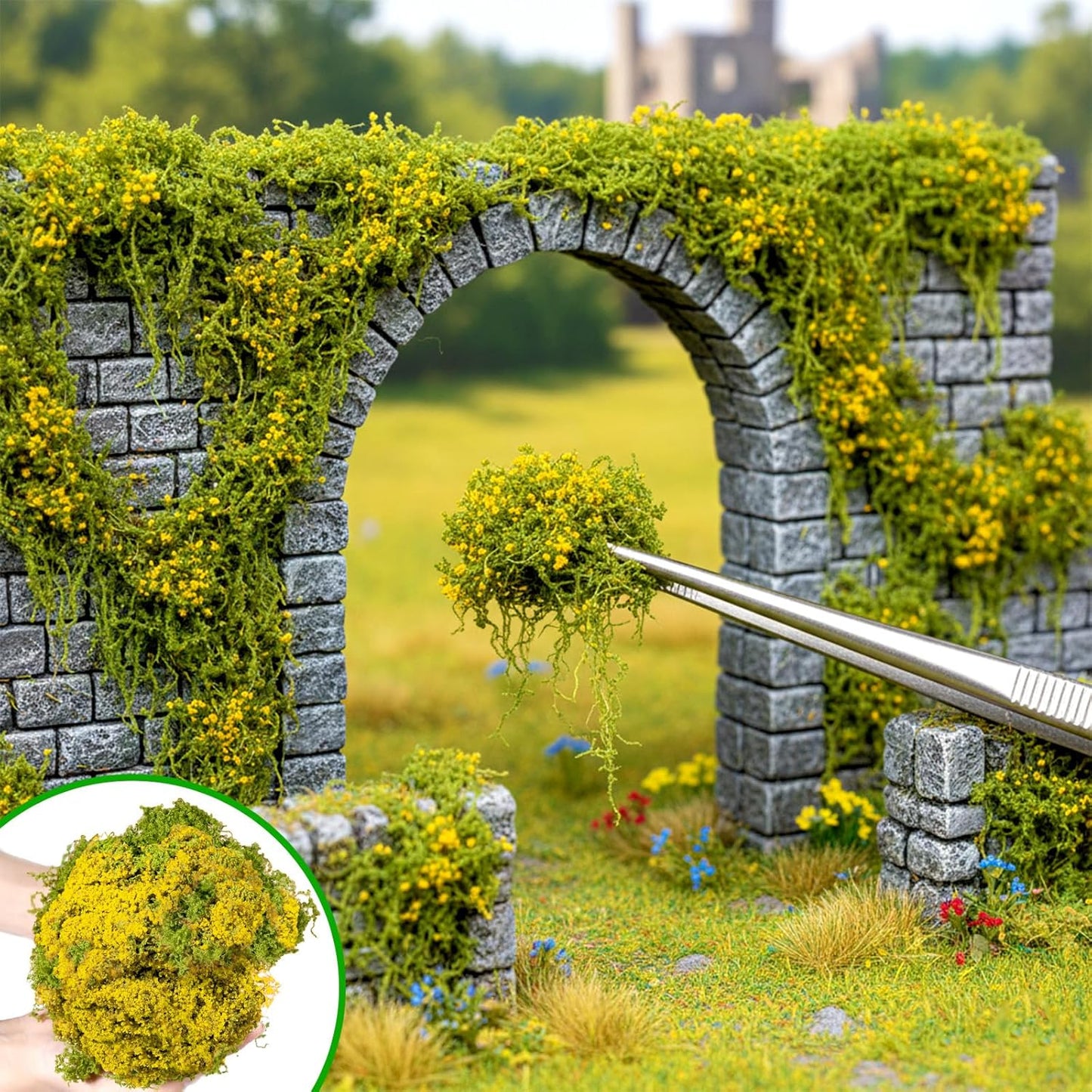 Realistic Miniature Vines Miniature Plants for Diorama | Miniatures for Crafts Fairy Garden Architecture Diorama Supplies Scenery Landscape(Bright Yellow)
