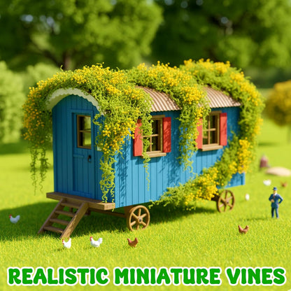 Realistic Miniature Vines Miniature Plants for Diorama | Miniatures for Crafts Fairy Garden Architecture Diorama Supplies Scenery Landscape(Bright Yellow)