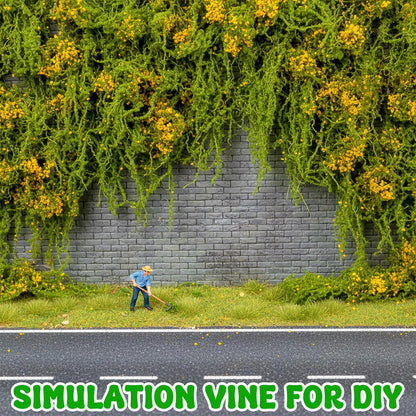 Realistic Miniature Vines Miniature Plants for Diorama | Miniatures for Crafts Fairy Garden Architecture Diorama Supplies Scenery Landscape(Bright Yellow)