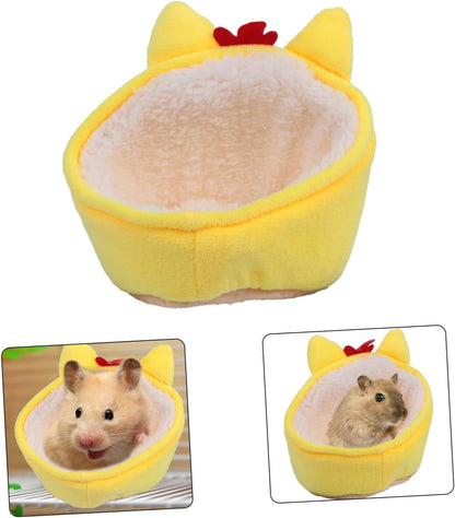 Warm Little Yellow Chicken Nest Pet Bed Soft Small Pet House for Hamster Puppy Rest Bed
