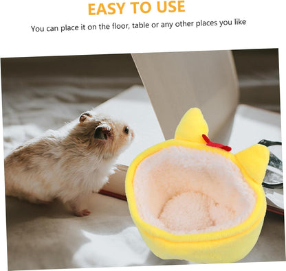 Warm Little Yellow Chicken Nest Pet Bed Soft Small Pet House for Hamster Puppy Rest Bed