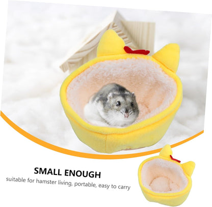 Warm Little Yellow Chicken Nest Pet Bed Soft Small Pet House for Hamster Puppy Rest Bed