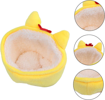 Warm Little Yellow Chicken Nest Pet Bed Soft Small Pet House for Hamster Puppy Rest Bed
