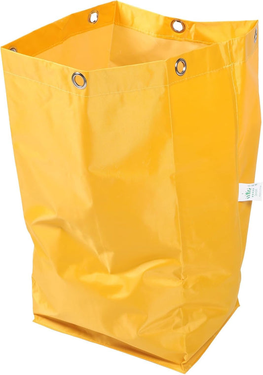 Janitorial Cart Replacement Bag Canvas Cleaning Trolley Pouch with 6 Metal Hanging Holes Yellow Multipurpose Housekeeping Cleaning Cart Replacement Bag