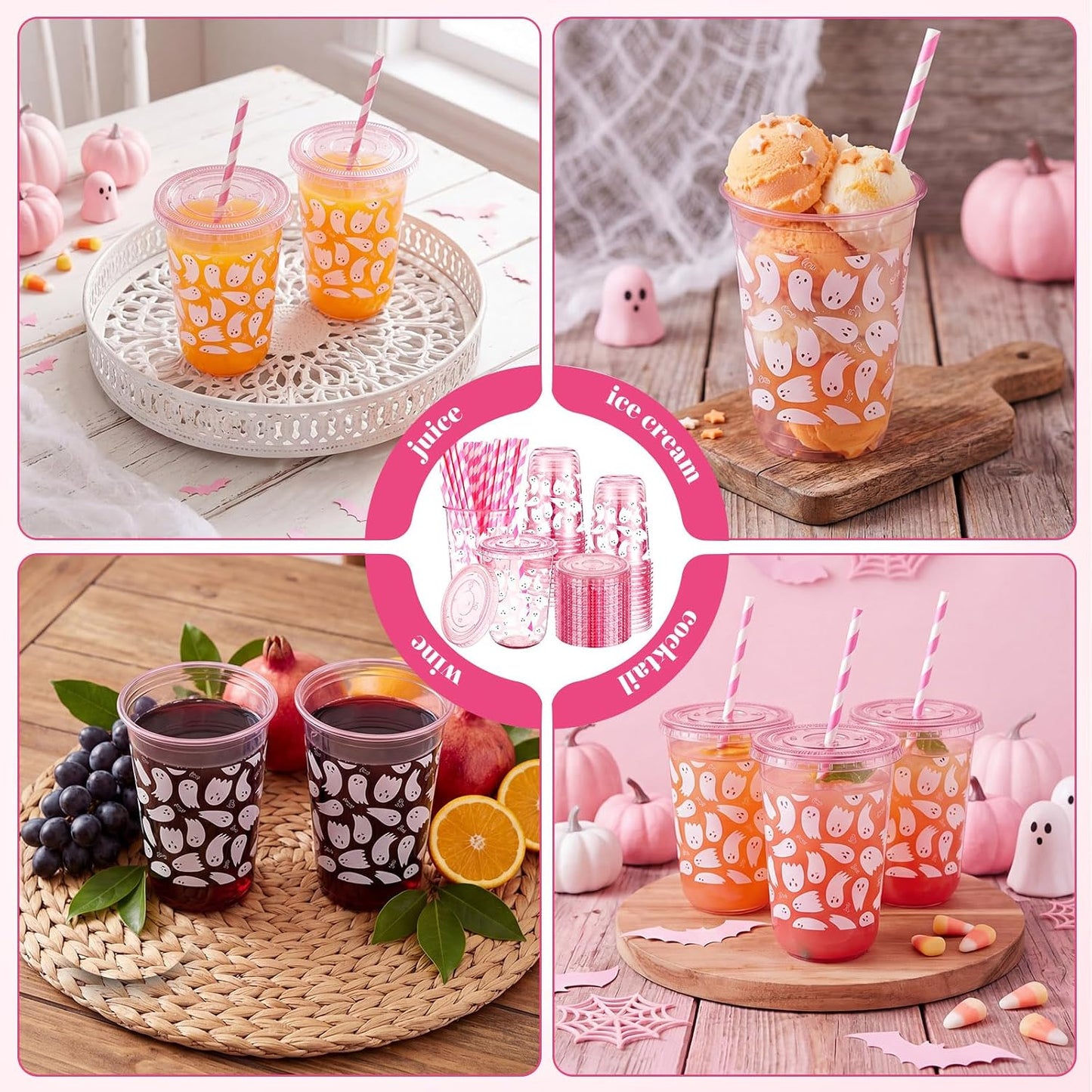 50 Sets Yellow Lemon Clear Plastic Cups with Lids & Straws 16 oz Party Tumblers for Iced Coffee, Smoothies, Juice & More Cute Disposable Pet Mugs for Birthdays & Gatherings